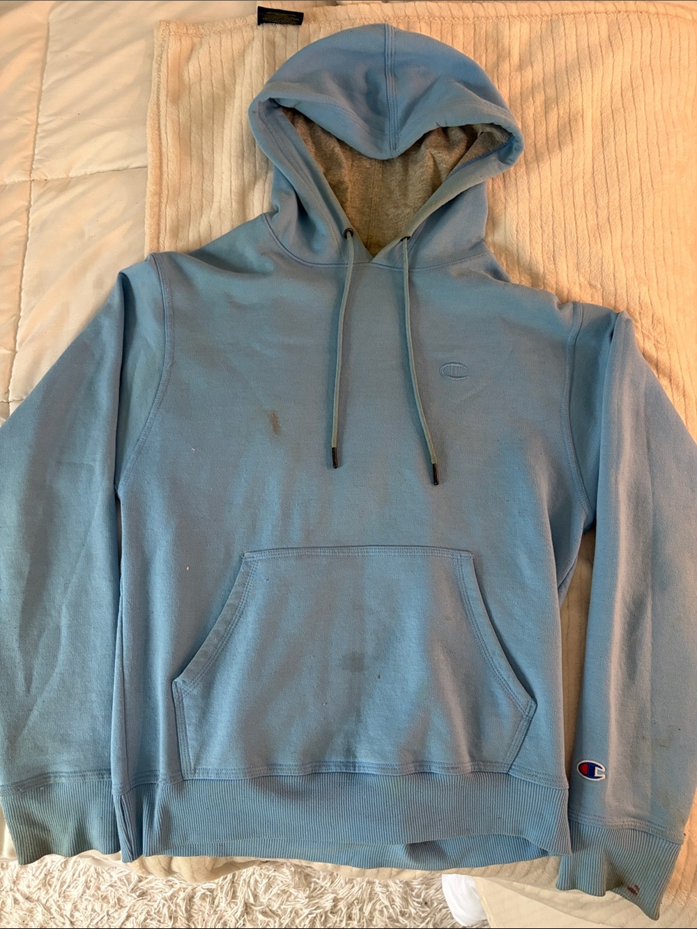 Champion Baby Blue Men’s Pullover Hoodie with Kangaroo Pocket